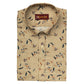 Cream Leaf Color Printed Color Cotton Shirts