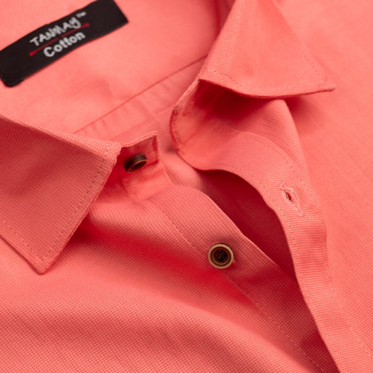 Strawberry Pink Color Mercerised Cotton Shirt For Men's