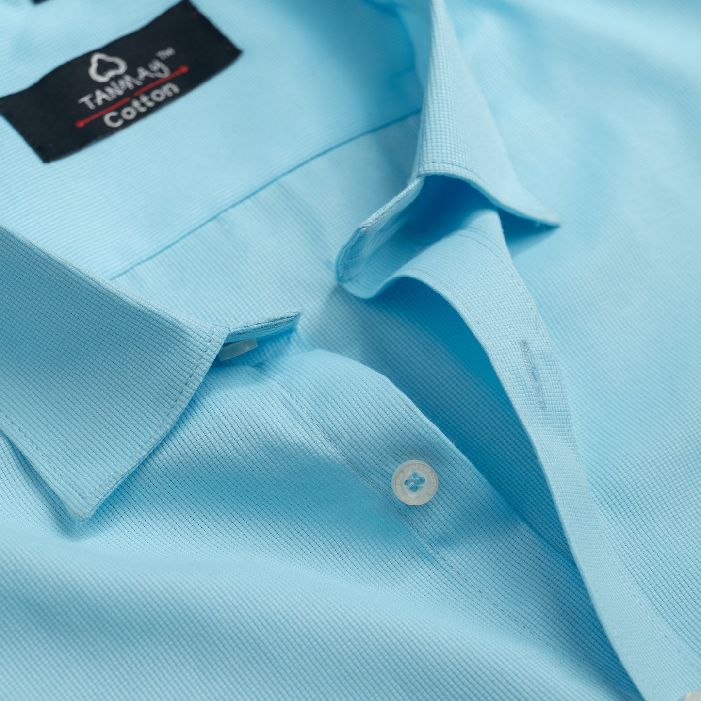 Blue Color Mercerised Cotton Shirt For Men's