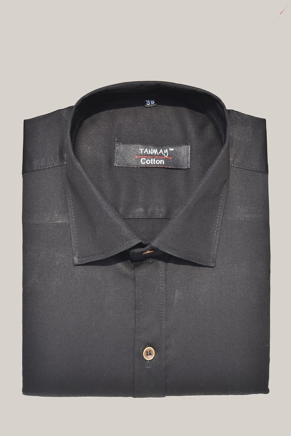 Cotton Tanmay Black Color Formal Shirt for Men's