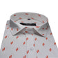 White Dark Orange Double Rectangle Printed Cotton Shirt For Men's