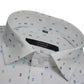 White Blue Triangle Printed Cotton Shirt For Men's