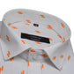 White Orange Double Rectangle Printed Cotton Shirt For Men's