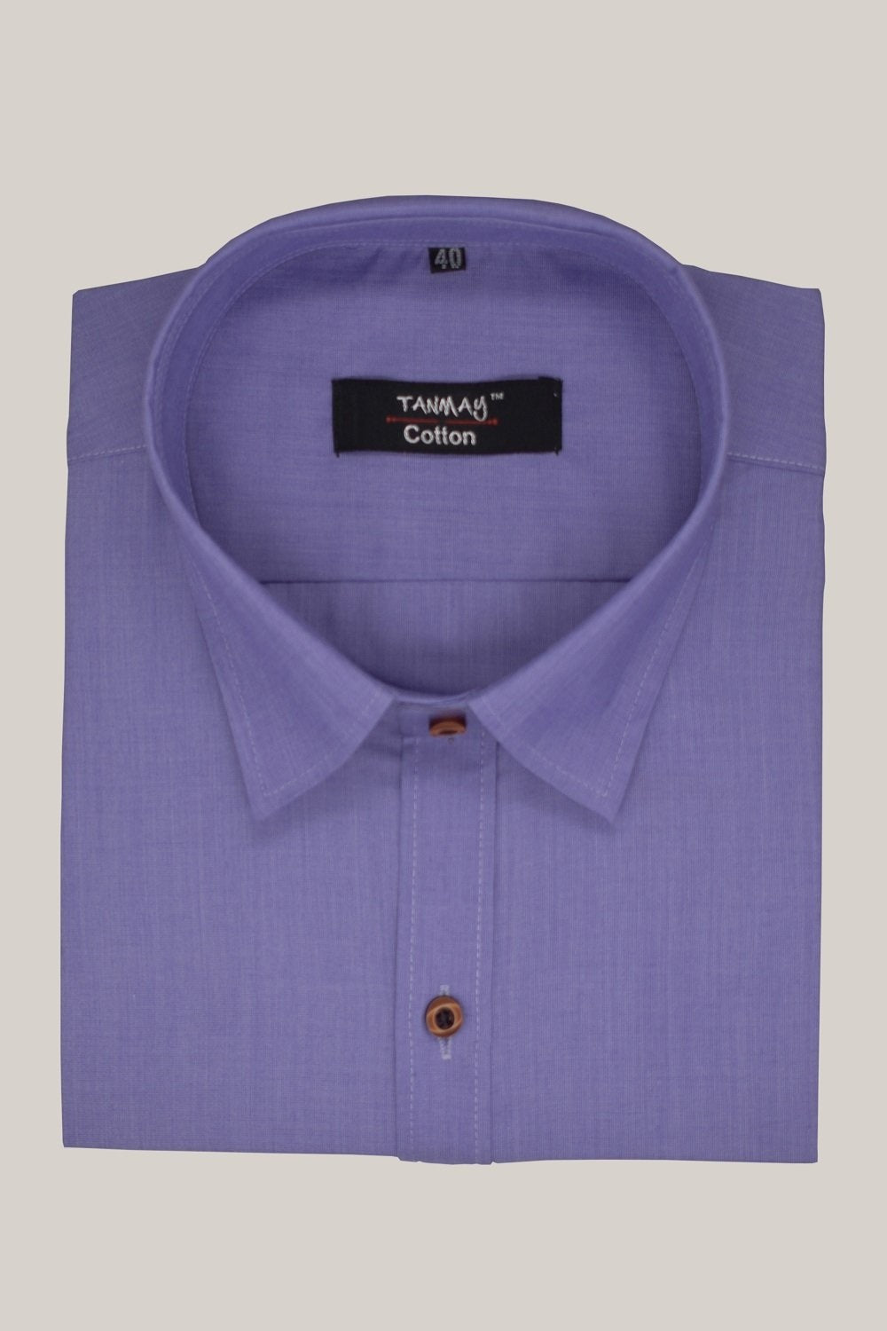 Cotton Tanmay Satin Orchid Purple Color Full Sleeves Formal Shirt for Men's