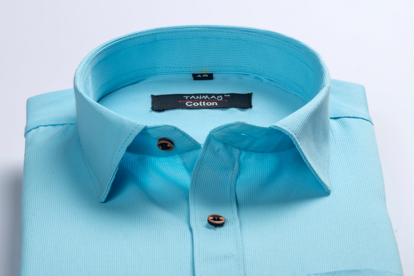 Blue Color Mercerised Cotton Shirt For Men's