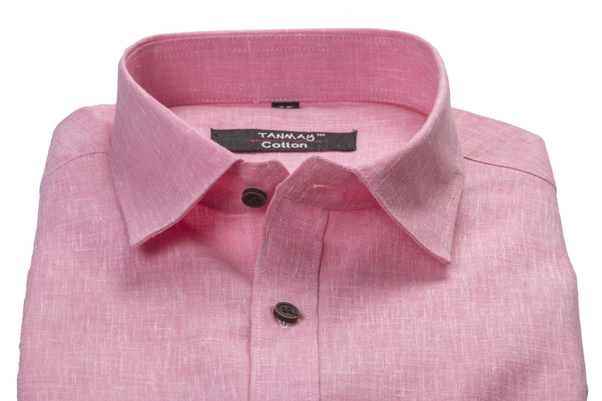 Cotton Tanmay Light Pink Color Linen Fill Formal Cotton Shirt For Men's