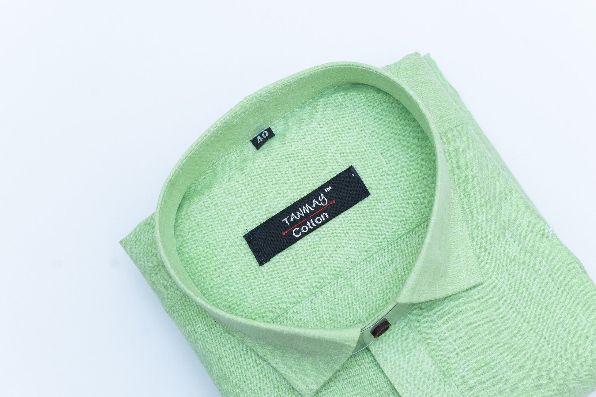 Cotton Tanmay Light Green Color Linen Fill Formal Cotton Shirt For Men's