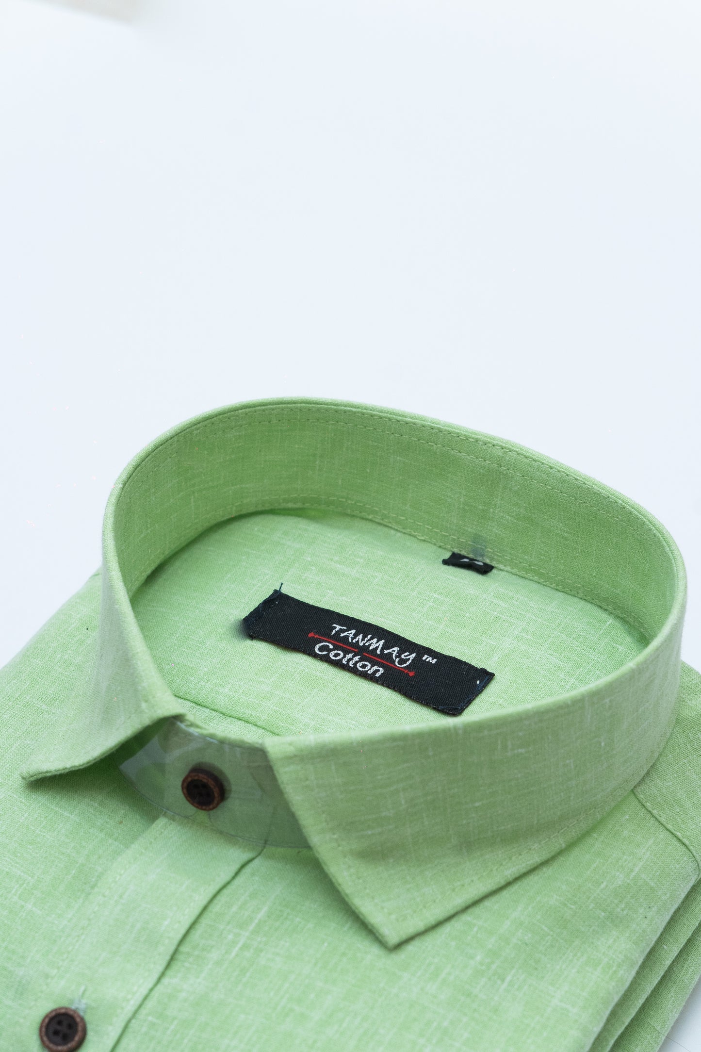 Cotton Tanmay Light Green Color Linen Fill Formal Cotton Shirt For Men's