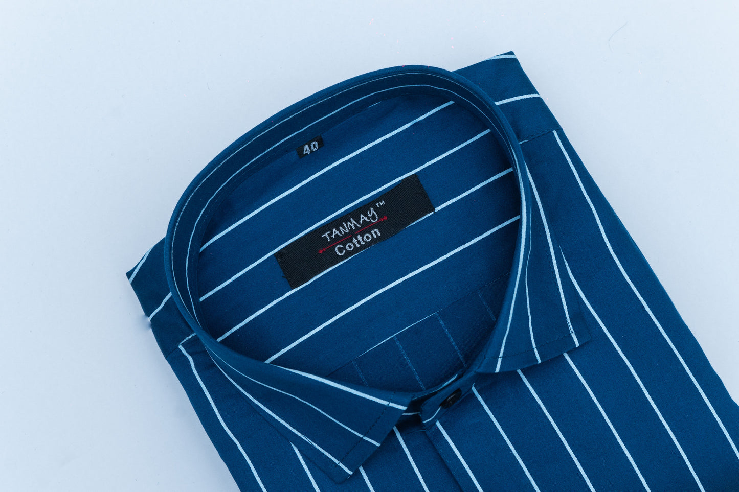 Blue Color 100% Lining Cotton Shirt For Men's