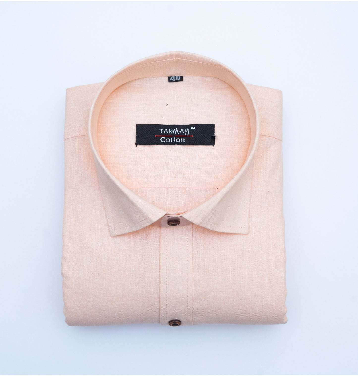 Cotton Tanmay Light Cream Color Linen Fill Formal Cotton Shirt For Men's