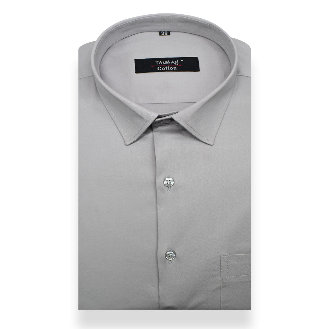 Grey Color Lycra Cotton Shirt For Men's