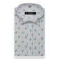White Sky Blue Double Rectangle Printed Cotton Shirt For Men's